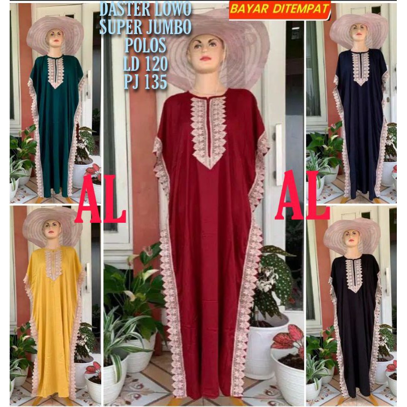 Daster Lowo Jumbo polos/ Daster Lowo Renda/Daster arab kalong/daster wanita/daster arab model kaftan