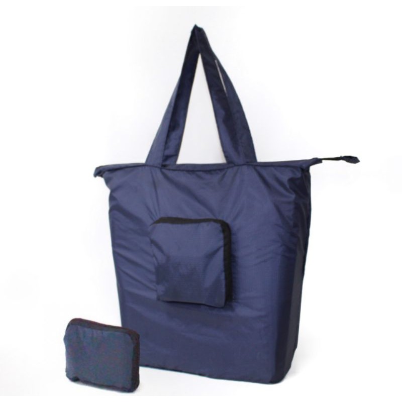 E TEX Tas Belanja Lipat Anti Air Warna Biru Navy E TEX E TEX Tas Belanja Lipat Anti Air Warna Biru Navy E TEX