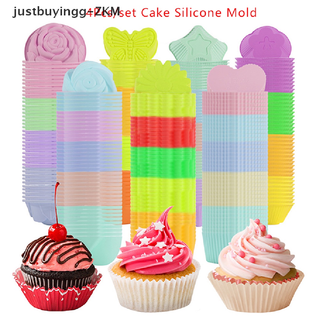 5pcs Cetakan Kue Muffin Pudding Jelly Cookies Bentuk Kupu-Kupu Bahan Silikon