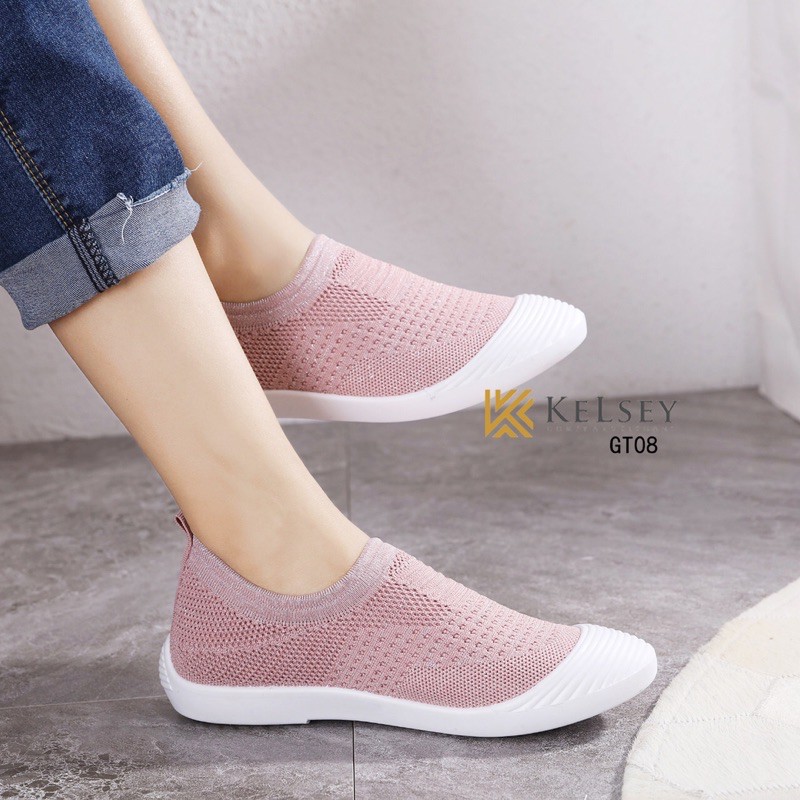 RESTOCK!!  NICOLE SEPATU FLYKNIT FLAT SHOES KELSEY #GT08 SLIP ON WANITA IMPORT