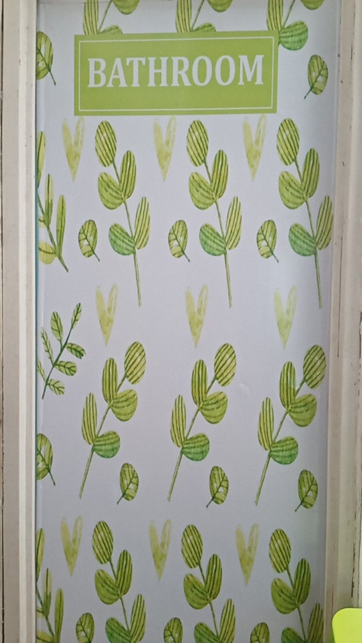 Stiker Pintu Kamar Mandi Motif Bunga A8