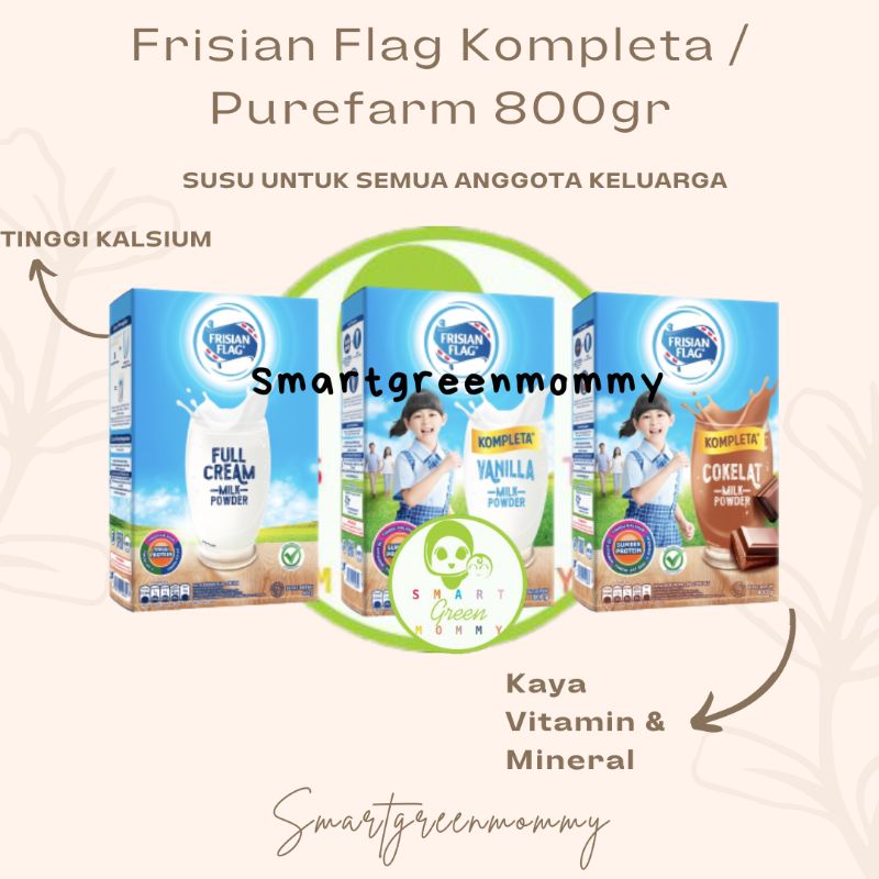 Frisian Flag Kompleta 800gr / Frisian Flag Full Cream 800gr / Frisian flag Purefarm / Frisian Flag primago Susu Bubuk Keluarga Frisian Flag Fullcream 800gr /