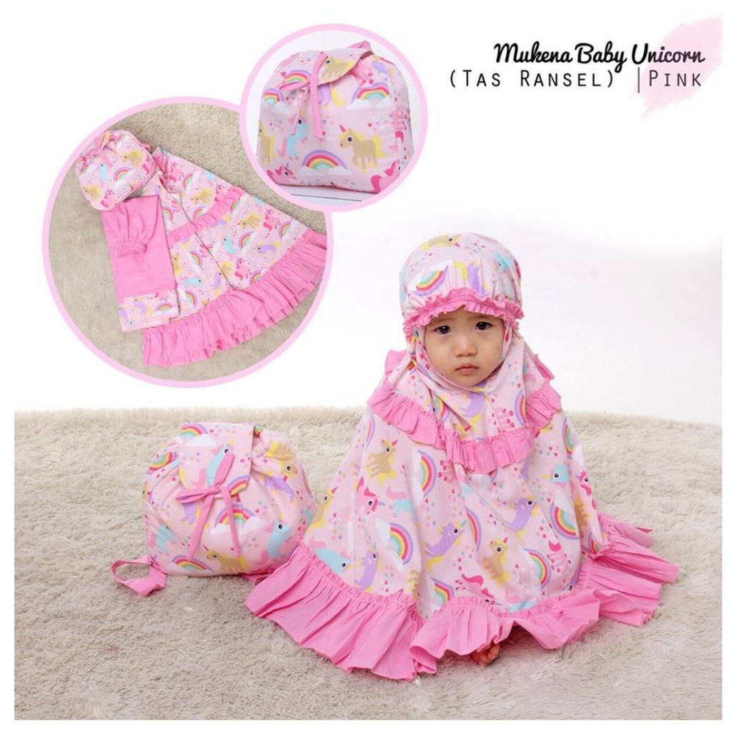 Mukena Anak 2 Tahun mukena anak karakter mukena anak murah UNICORN PINK (BABY/1-2 TAHUN)