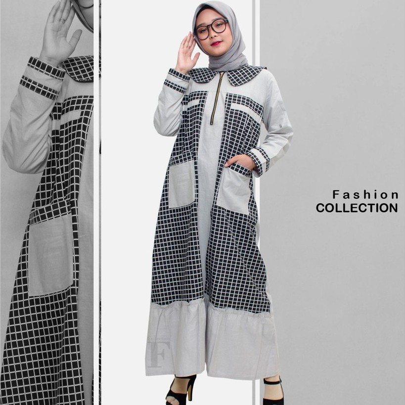 BAJU GAMIS KOMBINASI KOTAK