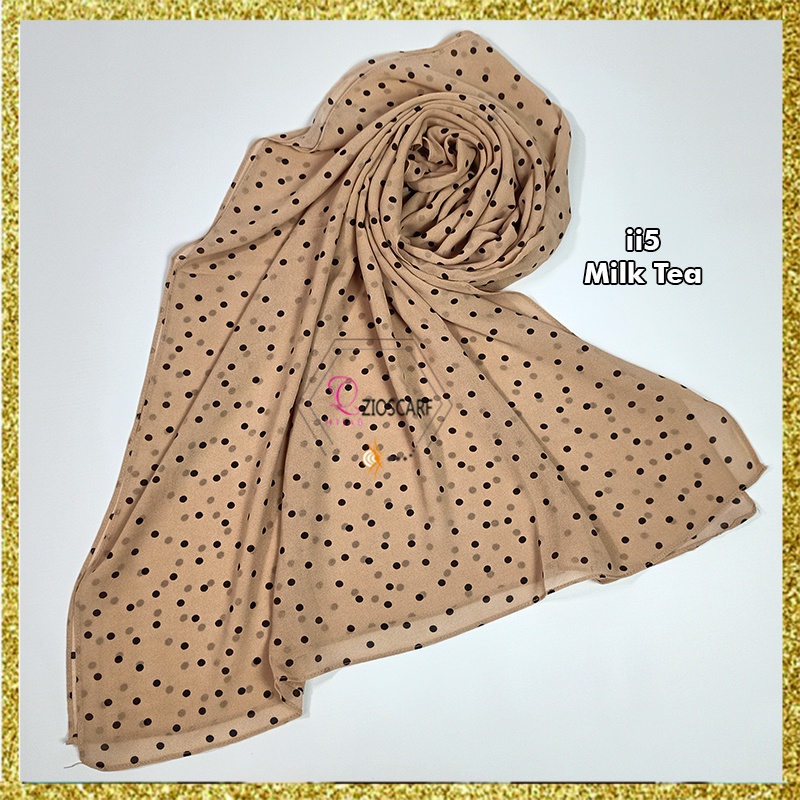 PASHMINA MALAYSIA POLKADOT JILBAB HEAVY CHIFFON HIJAB SHAWL PREMIUM IMPORT A64
