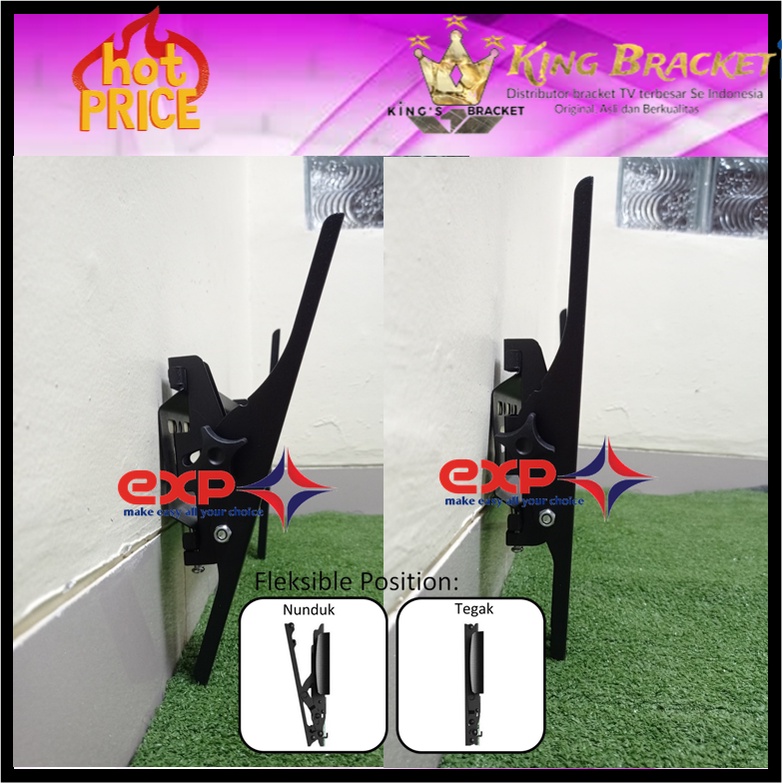 Bracket TV CHANGHONG 21&quot; s/d 43&quot; waterpass GARANSI 100% COCOK!!! IMPORT QUALITY