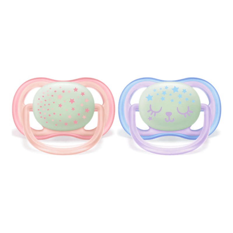 Avent - Ultra Air Night Pacifiers PINK 0-6m