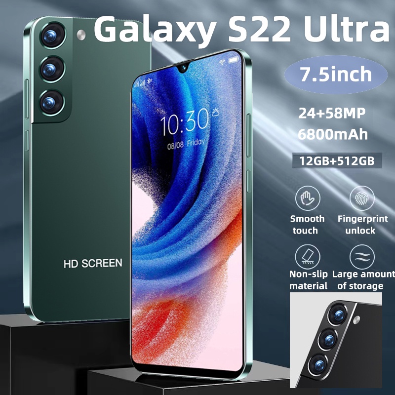 【Produk Baru Asli】Galaxy S22 Ultra 5G Handphone RAM 12GB+ ROM 512GB  7.5 inci Android Handphone  Mur