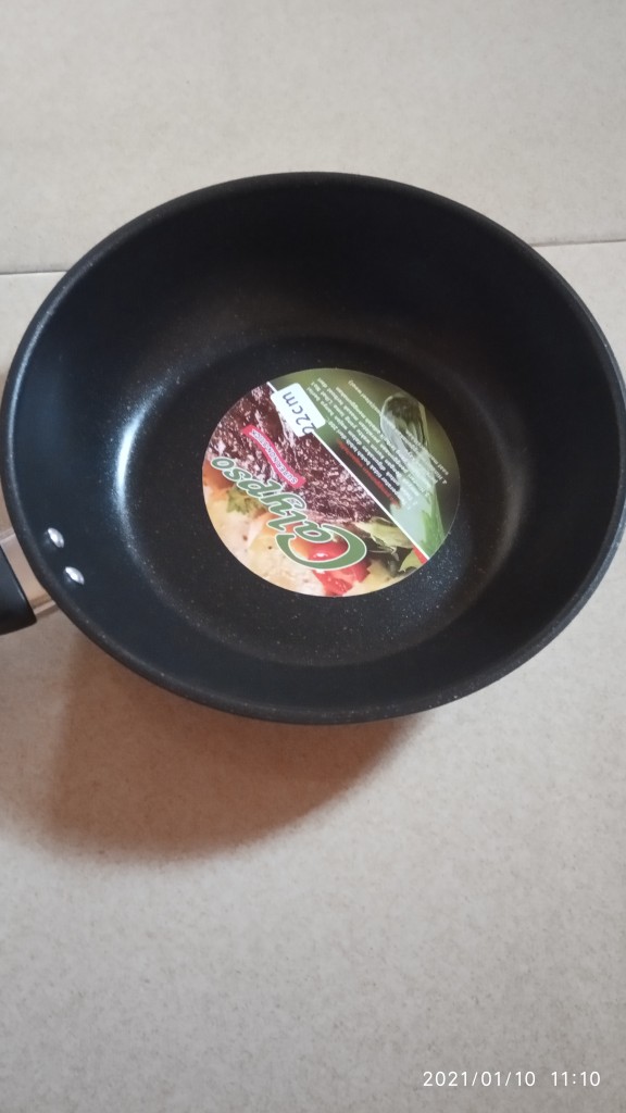Calypso Frying Pan Enamel Tanpa Minyak 22cm | Wajan Anti Gores | Penggorengan Anti Lengket | Teplon