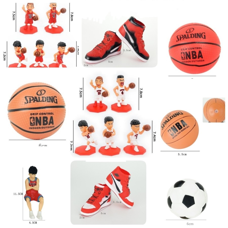 CTB03 Cake Topper Bentuk Bola Kaki Basket NBA Hiasan Dekorasi Kue Ultah Birthday Deco Nyonya Lie