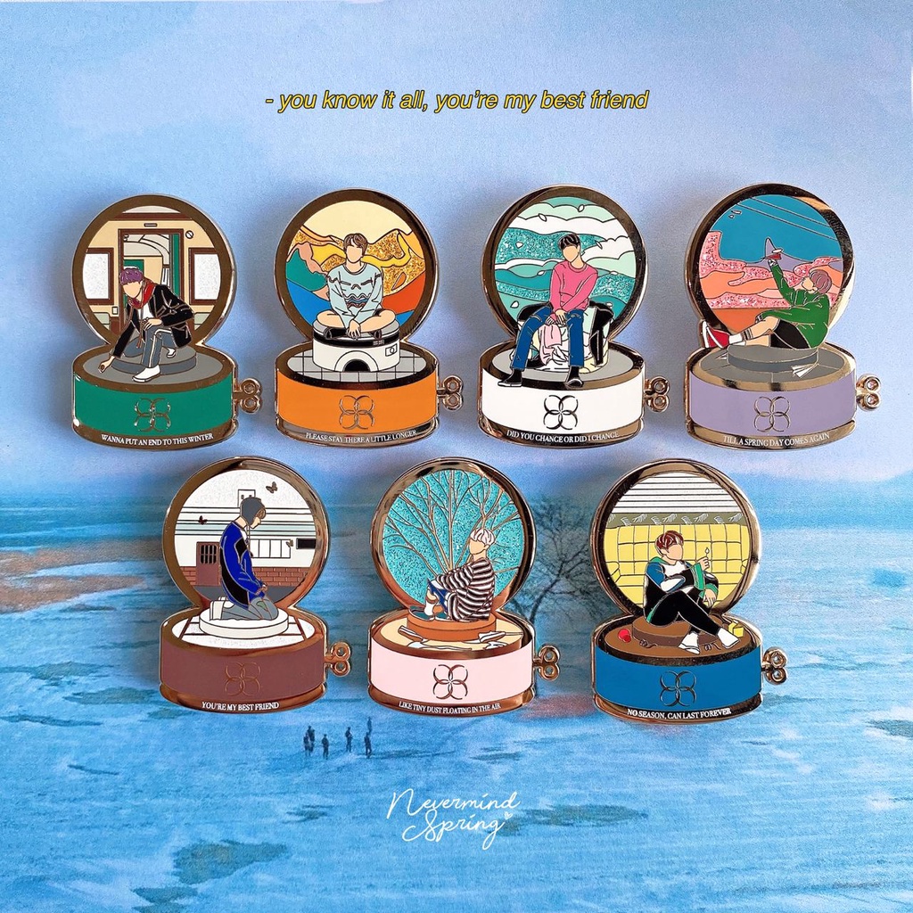[Ready Stock] Enamel Pin BTS - Spring Day Music Box