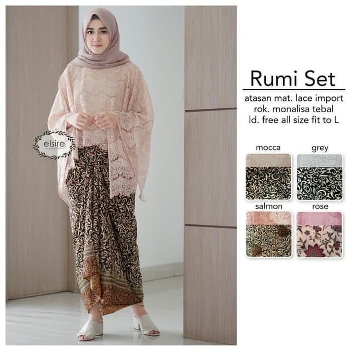 KEBAYA RUMI SET BROKAT GREY