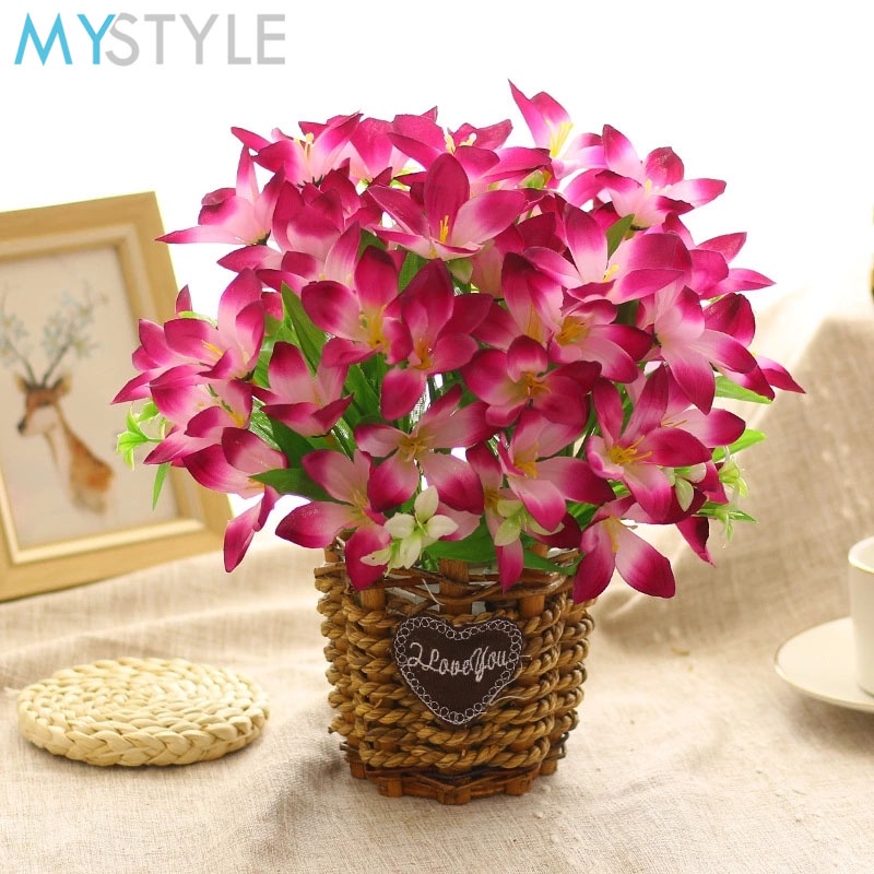 MYSTYLE BUNGA PLASTIK LILY XC6 BUNGA HIAS PLASTIC ARTIFICIAL BUNGA ARTIFISIAL MURAH-7