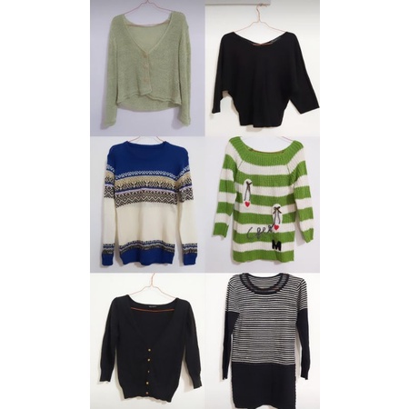 THRIFT RAJUT PREMIUM / CARDIGAN RAJUT CROP / ATASAN RAJUT Salur