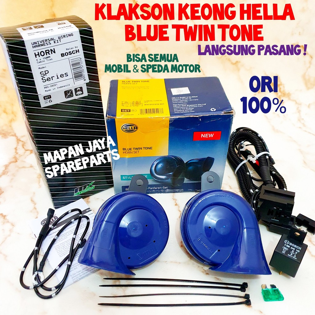 KLAKSON KEONG HELLA BLUE TWIN TONE PLUS KABEL SET RELAY MX