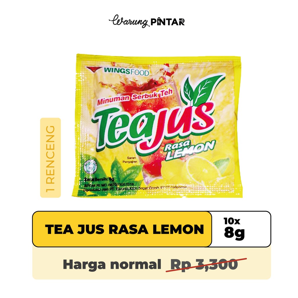 Minuman Teh Serbuk Instant Tea Jus Dengan Gula Batu Sachet 8gr 1 Renceng 10 Sachet Shopee 3606