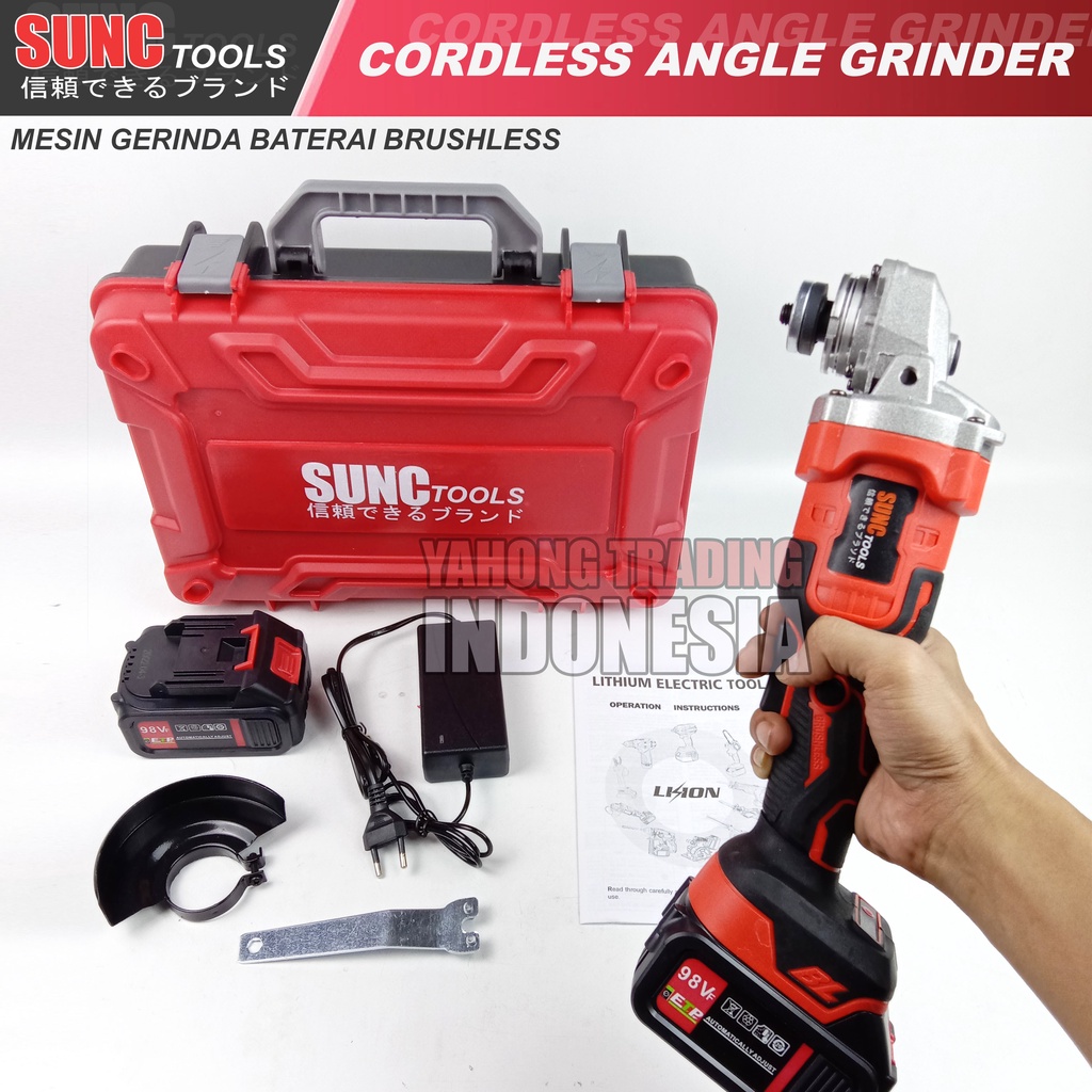 Mesin Gerinda Baterai Cordless Angle Grinder 98VF 98V  98 V SUNC TOOLS