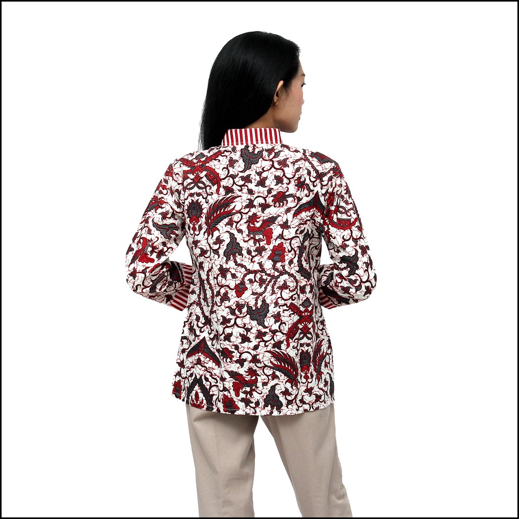 Atasan Batik Wanita - Blouse Batik Wanita - Seragam Batik Wanita S-M-L-XL-XXL-3L-4L-5L Batik Modern-6