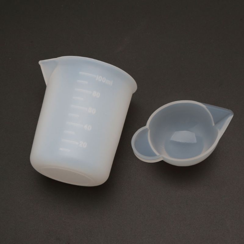 SIY  34Pc Reusable Silicone Resin Kit Nonstick Silicone Mat 100ml Measuring Cups Finger Cots Resin Mix Cup Stir Stick Pipette