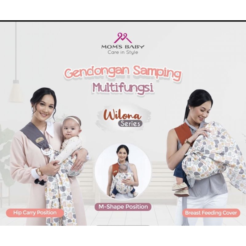 Mom's Baby Gendongan Bayi Samping Multifungsi (bisa u/ newborn) Wilona Series - MBG 1020