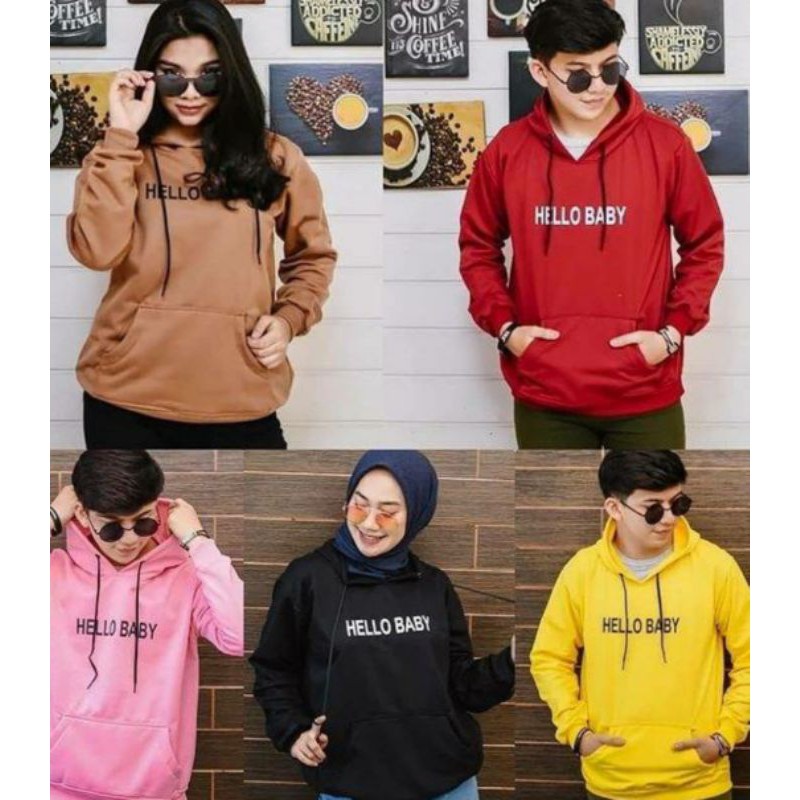 SWEATER HOODIE HALLO BABY SIZE M-XL UNISEX