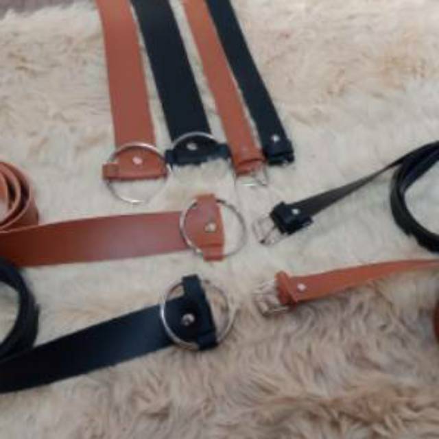 Ikat Pinggang BELT Bulat Besar dan Kecil Polos Wanita Model Korean Vintage