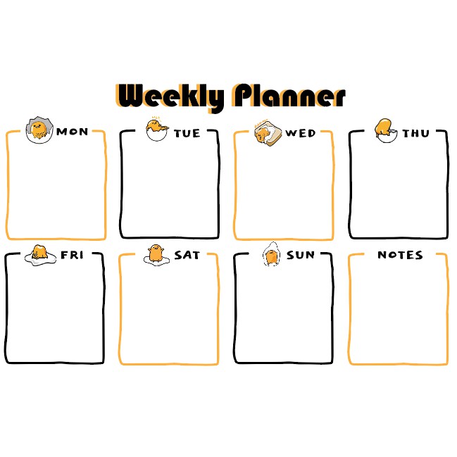 

Acrylic "Weekly Planner Gudetama" A4
