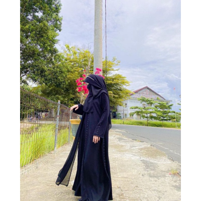 ALKHATIB Abaya Motif Modern Blink Abaya Simple Hitam Abaya Avav Alkhatib Collection