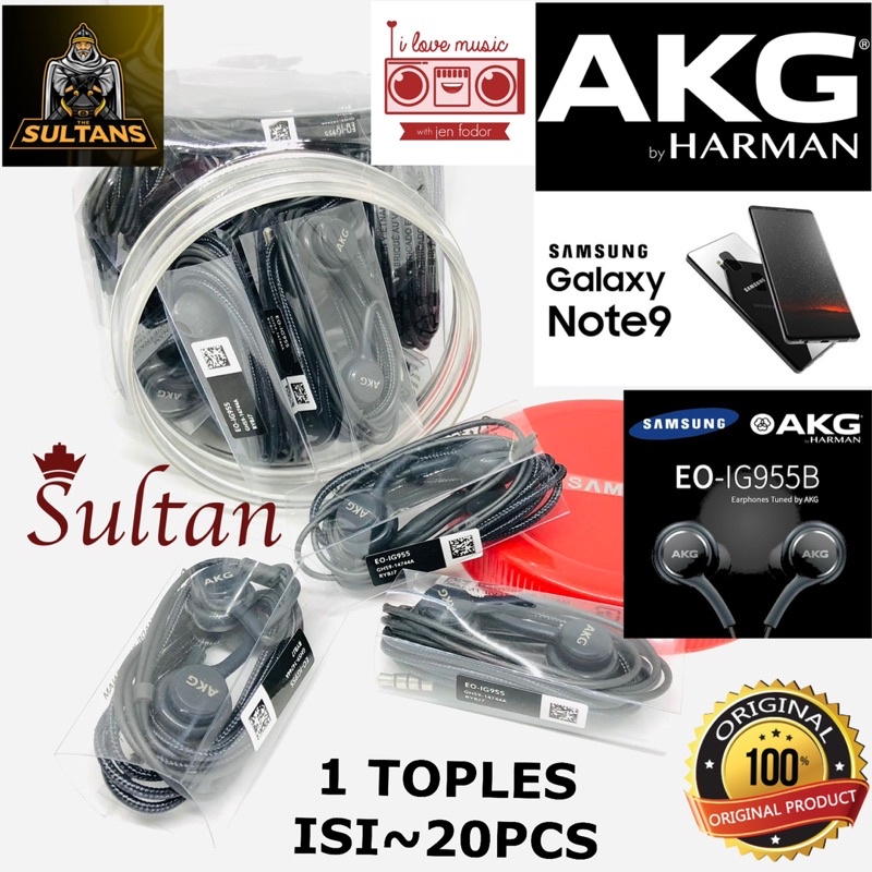 {isi 20pc} 1TOPLES HANDSFREE AKG SAMSUNG GALAXY NOTE9 KUALITAS SUARA HD EO-i955b