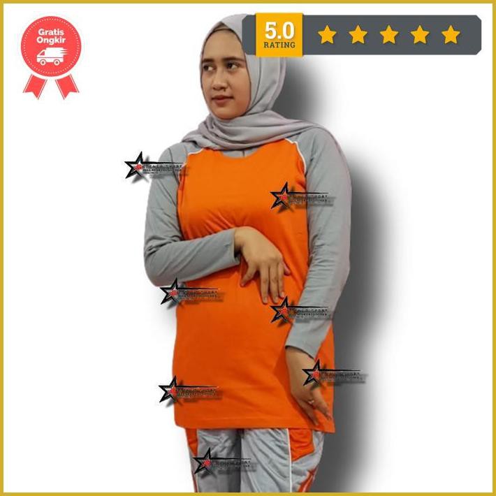 Kaos Olahraga Muslim/Baju Atasan Olahraga Model Muslim Premium