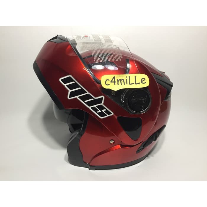 HELM MDS PRO RIDER SOLID RED MAROON MODULAR FULL