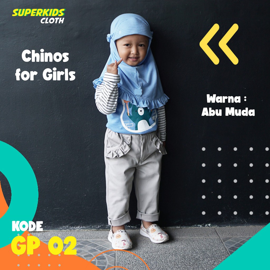 Celana Anak Perempuan Chinos Chino Superkidscloth Panjang 1 - 10 Tahun