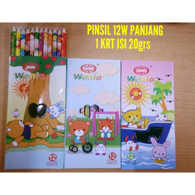 PENSIL WARNA/ COLORING PENCIL 12 WARNA/ COLORS PANJANG MURAH/ EKONOMIS POLOS/ DISNEY-2