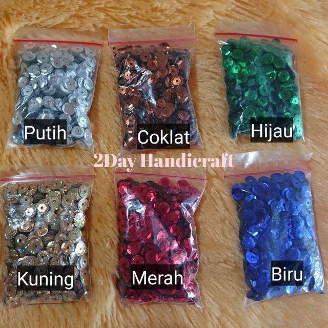 Payet - Manik Piring 6mm warna - Manik Gepeng - Manik Piring