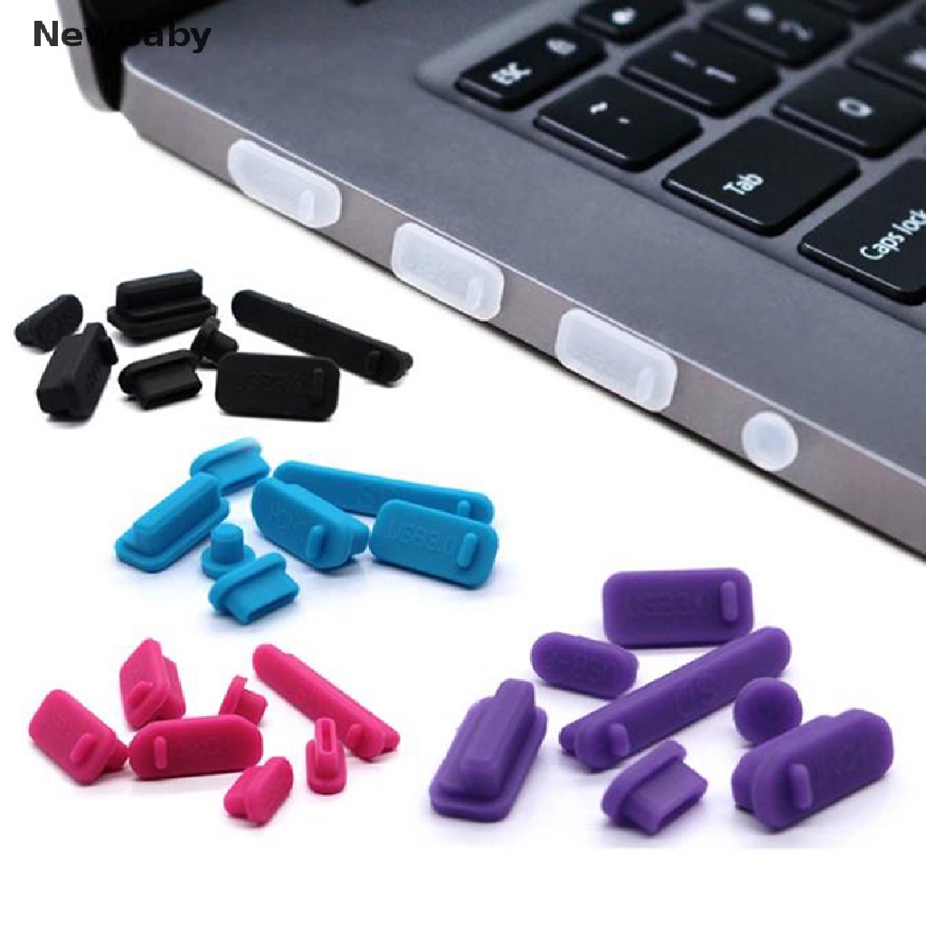 13pcs / set Plug Silikon Anti Debu Cover Plug USB Laptop