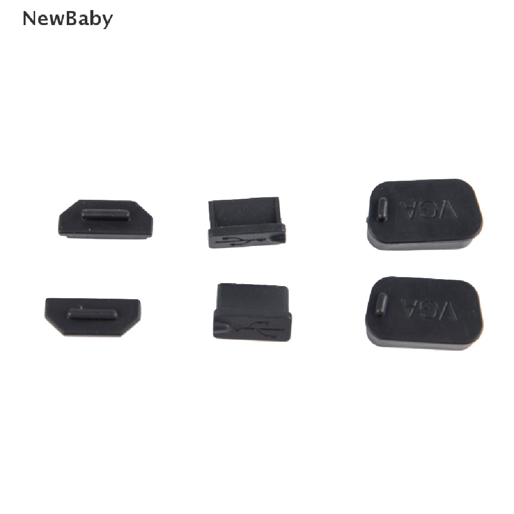 Newbaby 10Pcs Cover Pelindung Port Konektor USB VGA HDMI Bahan Karet Anti Debu