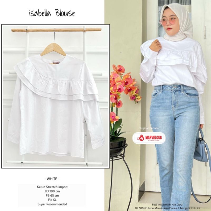 Blouse polos muslimah / Isabella blouse by marvelous / Blouse muslimah katun strech