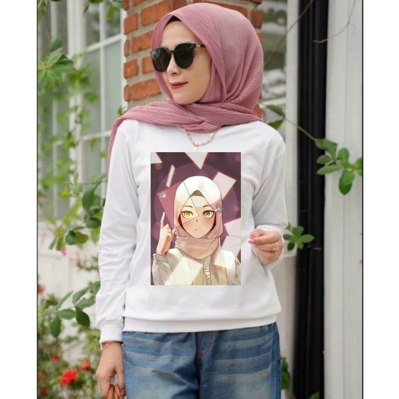 Baju Lengan Panjang Wanita Edisi Muslimah Hijabers-Kekinian kaos Distro Keren