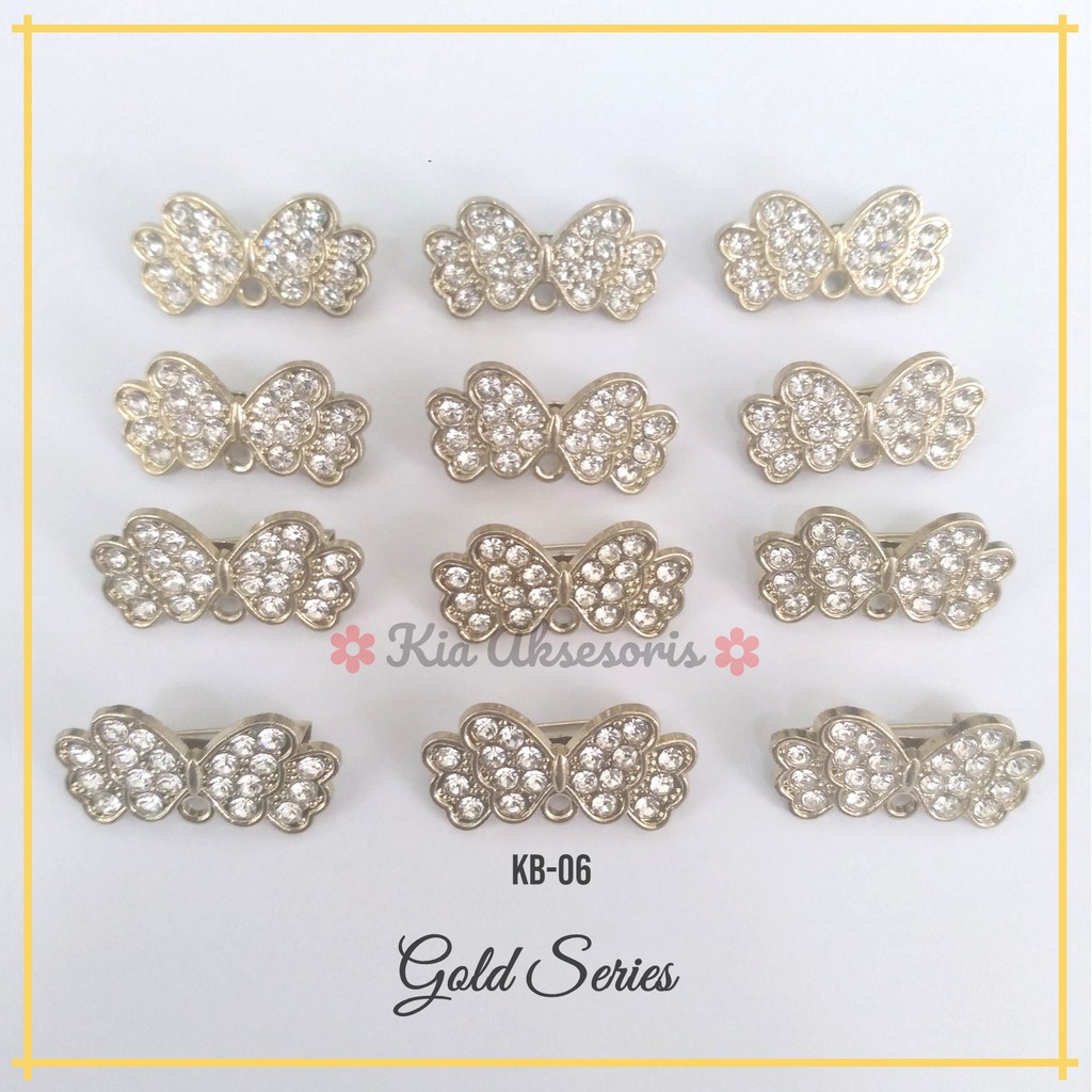 PROMO Kepala Bros Dagu Ring O / Kepala Bros / Bros Dagu Bros Jilbab Bros Hijab Ukuran Besar 2 cm Isi 12 Pcs-GOLD KB-06