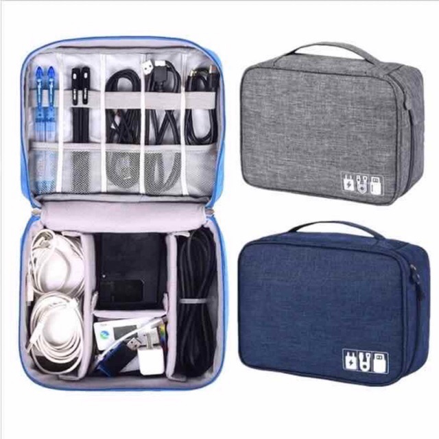 TRAVEL POUCH ORGANIZER CABLE GADGET BAG TAS KABEL CHARGER USB