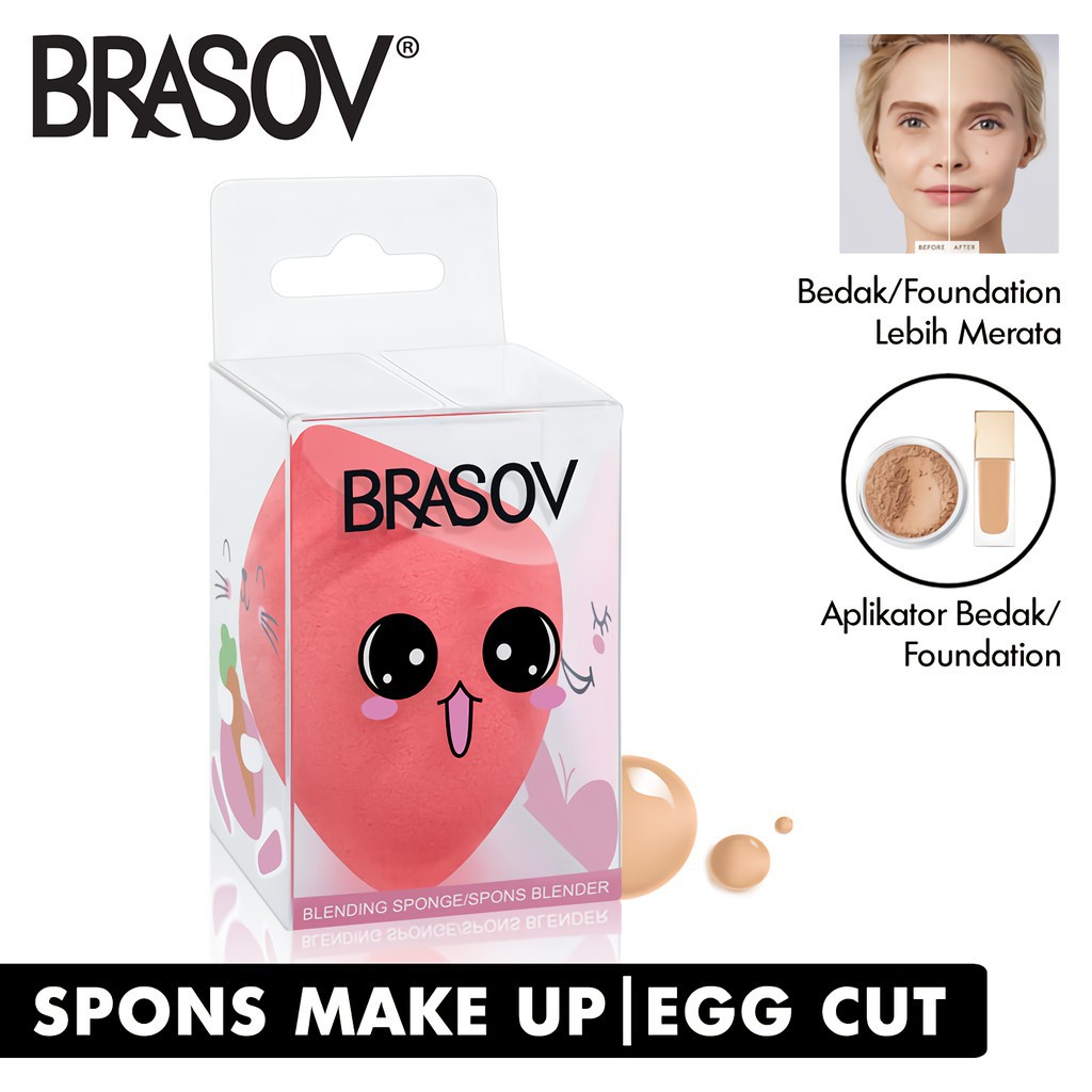 BRASOV Beauty Blender | Sponge Blending | Egg | Tear Drop | Guci VITAMINKU