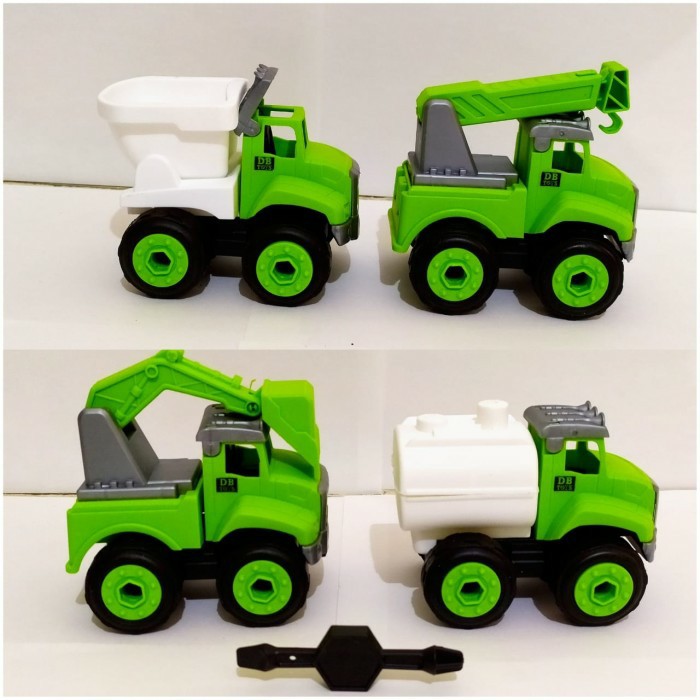 MAINAN ANAK MURAH ASSEMBLE DUMP TRUCK 4PCS KANTONG DB6066-8