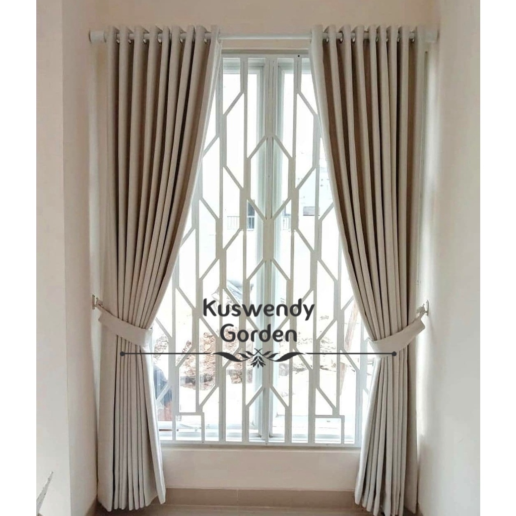 Gorden Blackout Polos 150 x 350 cm Tinggi 3.5 meter Hordeng Jendela Pintu Tirai Minimalis