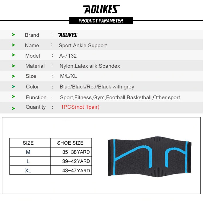 AOLIKES 7132 Ankle Support Pelindung Ankle Kaki Ankle Bracer Ankle Protector Fitness Gym Olahraga