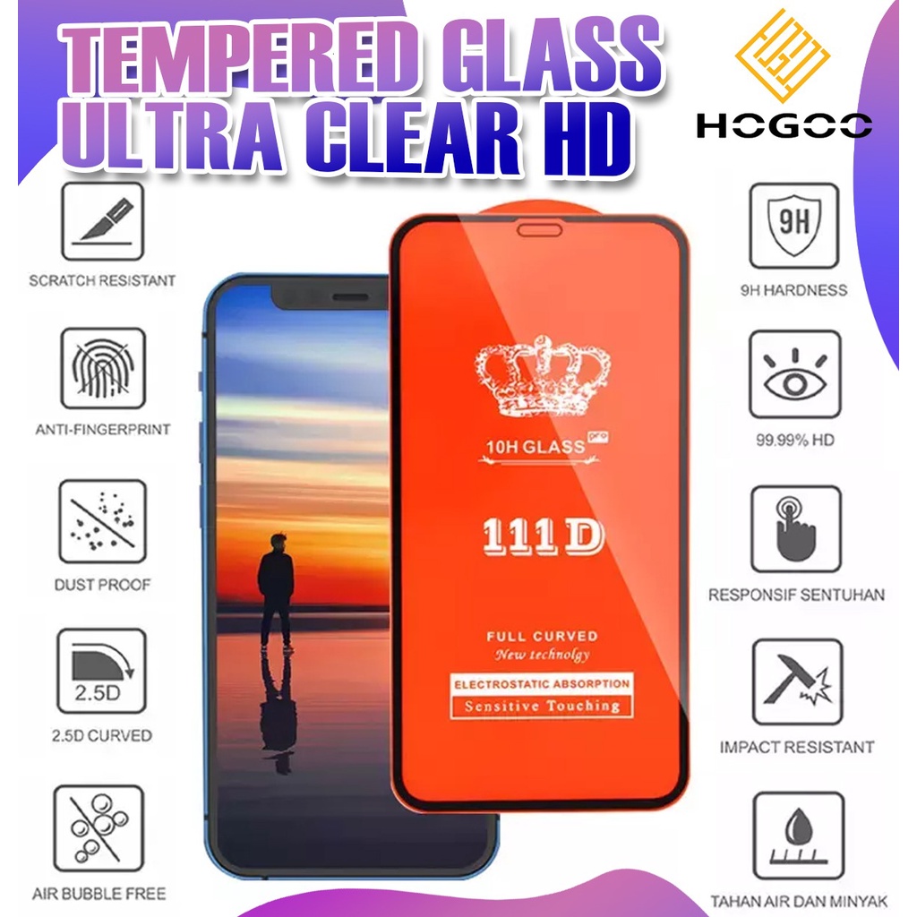 TEMPERED GLASS FULL 111D REDMI 4A 4X 5A 6 6A 7 7A 8 8A PRO 9 9A 9C 9T 9 POWER 10A 10C 10