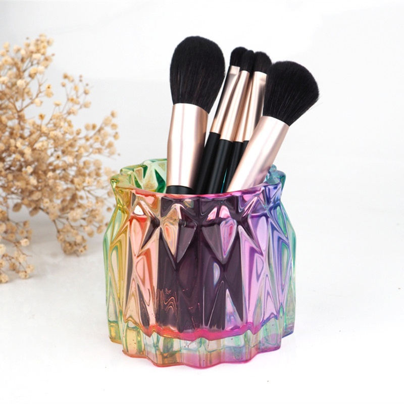 Siy DIY Kerajinan Makeup Brush Pen Holder Vas Ornamen Meja Epoxy Resin Cetakan DIY