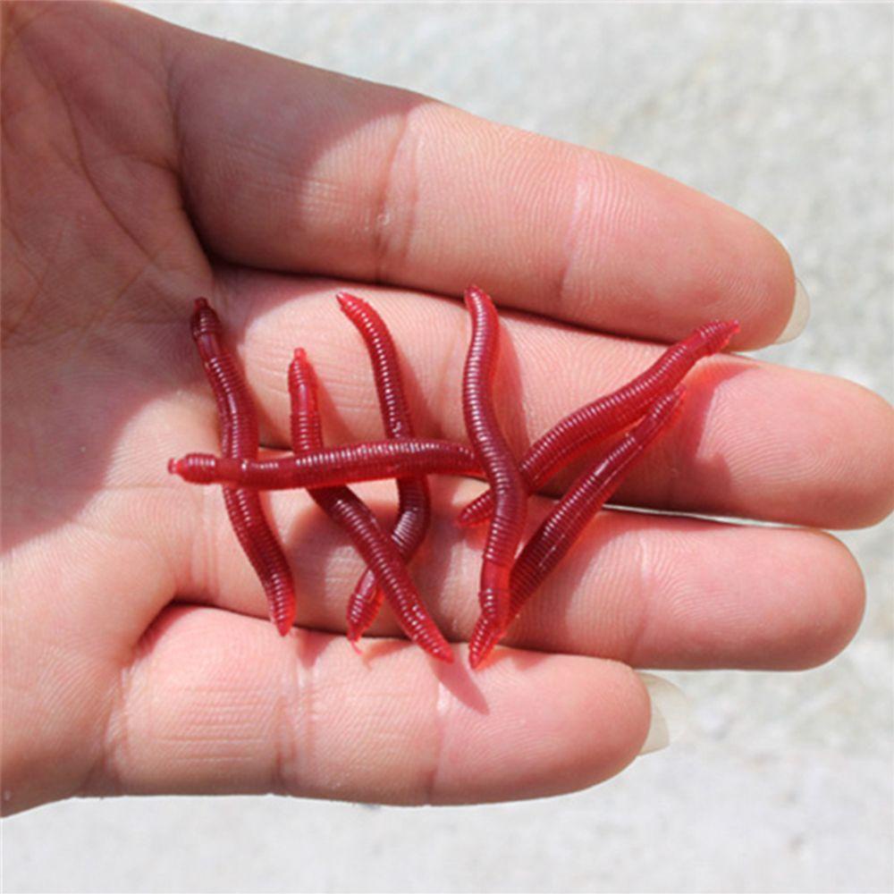 Chookyy 50pcs-200pcs Umpan Merah Cacing 2cm/4cm Bass Tackle Trout Cacing Tanah