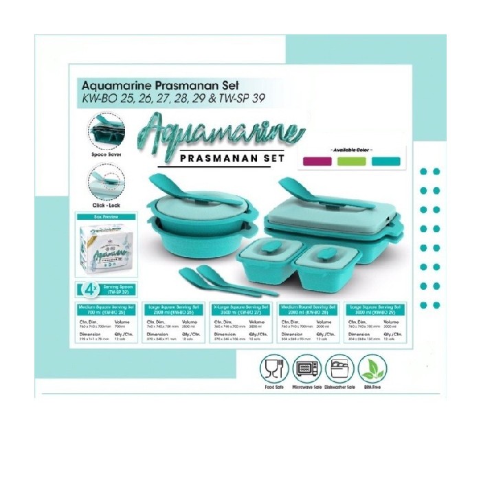AQUAMARINE Prasmanan Set KWBO  4 Sendok  Wadah Saji Makanan