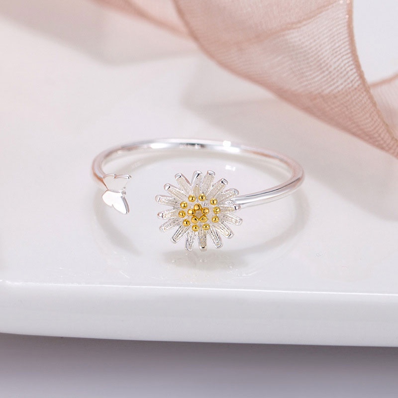 Korean Cincin Daisy Bunga Untuk Wanita Fashion Aksesoris-Won