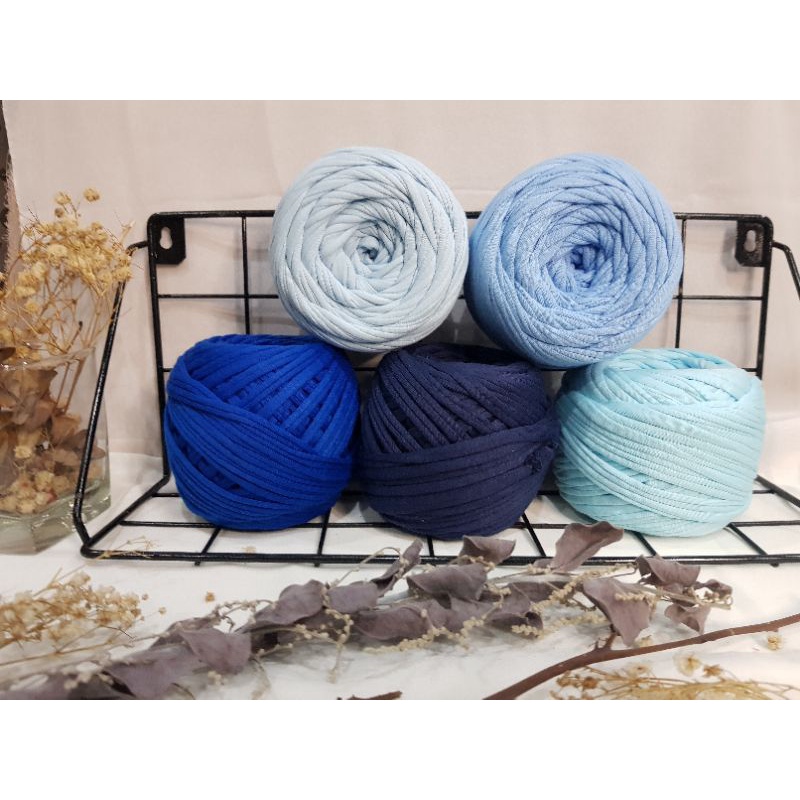 Tyarn / T-shirt Yarn / Tali kaos tyran 200gr (Biru/Hijau)